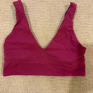 lululemon athletica burgundy  V-Neck Bra